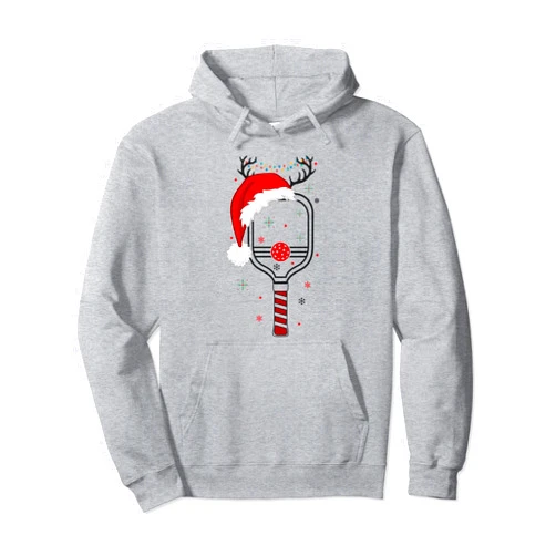 Pickleball Sport Xmas Outfit For Kids Girls Men Pickleball Player Christmas Holiday Reindeer Xmas Women Tees Pullover Hoodie