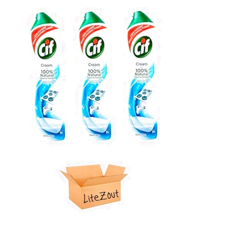 LiteZout Cif Cream with Spray, 500ml(3 pack)