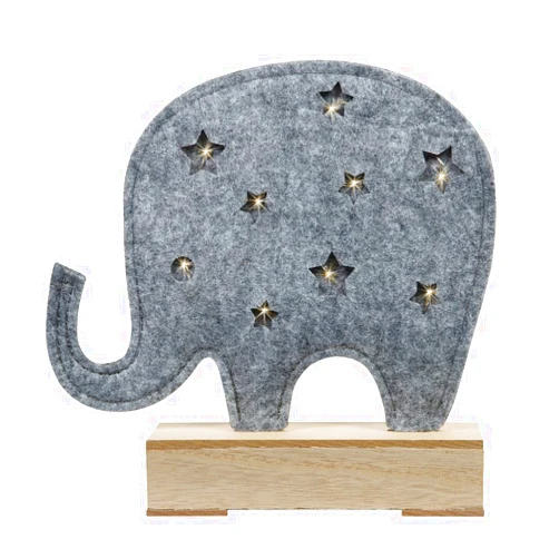 Sammy & Lou Light-Up Felt Elephant Baby Lamp Animal Night Light Nursery Décor