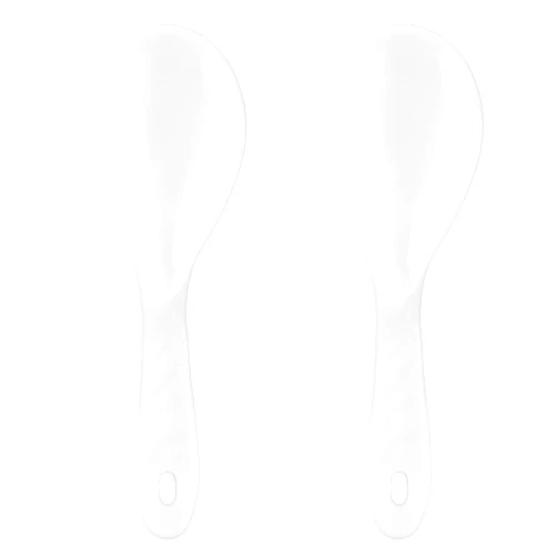 Cionyce 2PCS Plastic Rice Paddle Spoon Rice Scoop, Non-Stick Rice Spatula Rice Cooker Spoon Rice Serving Spoon 7.87 Inch (White B)