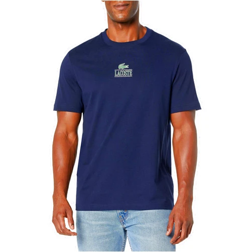 Lacoste Men's Short Sleeve Crew Neck Minimal Croc T-Shirt
