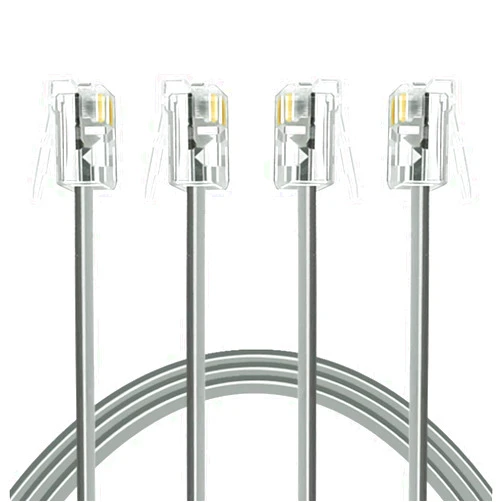 NECABLES 2Pack Phone Cord 1ft Telephone Cord Phone Line Cord RJ11 6P4C Male to Male for Landline Phone and Fax - 1 Foot