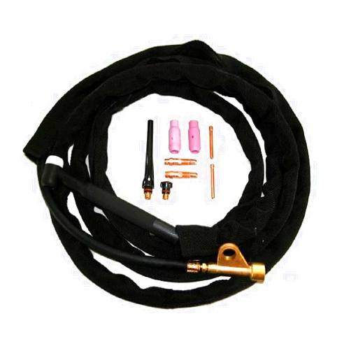 WeldingCity 150-amp WP-17FV (Flexible Head with Gas Valve) 12.5-ft Power Cable Hose Air-cooled TIG Welding Torch Complete Package with Adapter 105Z57