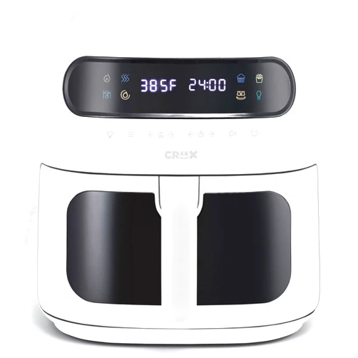 CRUX x Marshmello 8.0 QT Digital Air Fryer with TurboCrisp Technology, Touch Screen Temperature Control, Timer and Auto Shut-off, Fully Programmable, White