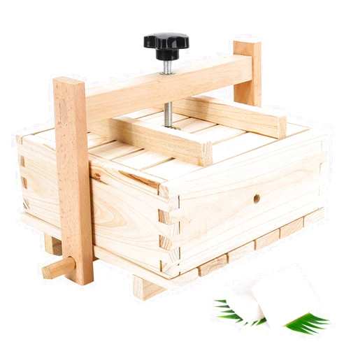 Hengshitong 2 in 1 Wooden Cheese Maker and Press, with Three Cheese Cloths, Easy to Assemble, Suitable for Household