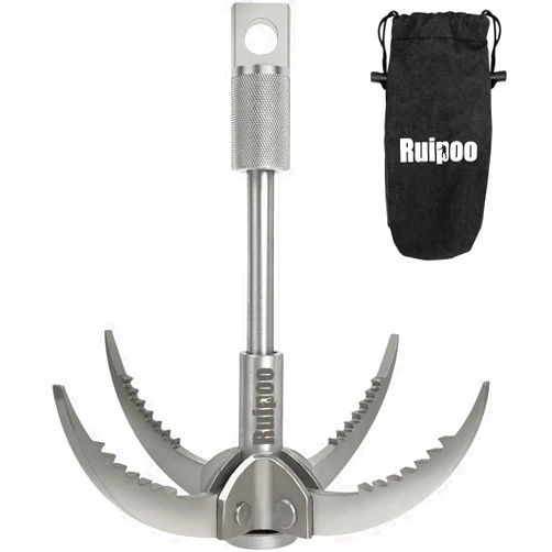 Ruipoo Grappling Hook Folding Claw Multifunctional Stainless Steel Hook for Outdoor Camping Hiking Tree Rock Mountain Climbing