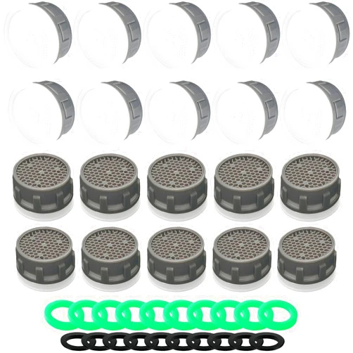 MOILINJAEY Faucet Aerator, 1.5GPM Flow Limiter Insert, Faucet Aerator Replacement Part, Used for Bathroom or Kitchen Sink Faucet Filter, Suitable for Internal and External Thread Faucet Aerators (20 PCS)