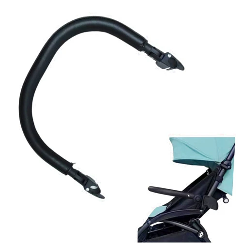 Lusinus Upgraded Adjustable Angle Baby Stroller Bumper Bar, Armrest, Handle, Crossbar Accessories for BBZ Yoyo/Yoya/Yoyo+ with PU Leather Handle Cover - Black