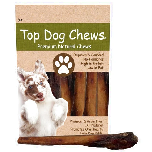 Top Dog Chews - Jumbo 12 Inch Bully Sticks, 5 Pack. 100% Natural Beef, Free Range, Grass Fed, High Protein, Supports Dental Health & Easily Digestible, Treat for Medium & Large Dogs