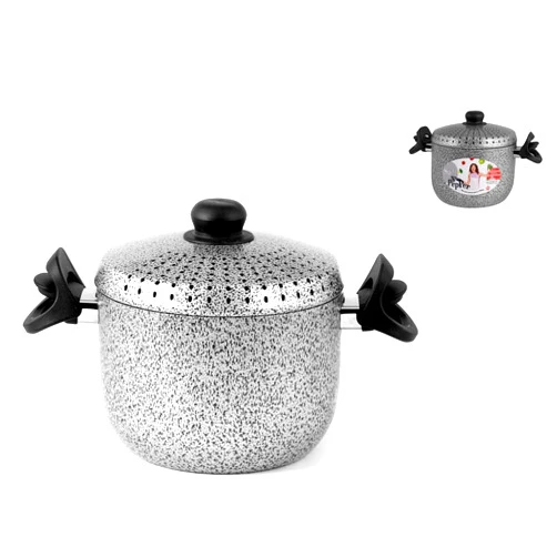 Home Salt N'Pepper Non-Stick Coating Pasta Pot, Aluminium, 4 lt, Black/Grey, 20 cm