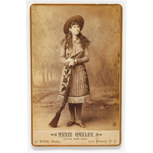 Home Comforts Portrait of Annie Oakley-12 Inch by 18 Inch Laminated Poster-Posters with Bright Colors and Vivid Imagery-Convenient 12 Inch by 18 Inch Size Fits Perfectly in Many Attractive Frames