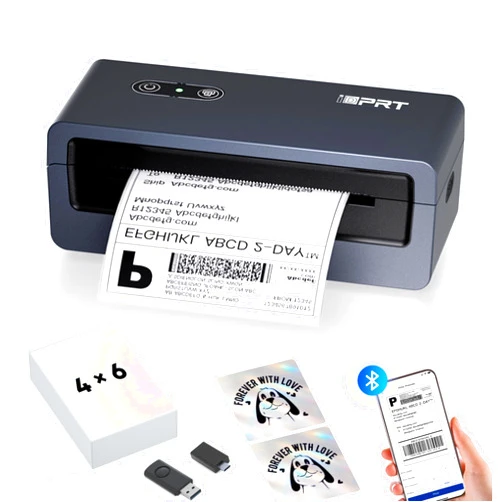 iDPRT Bluetooth Thermal Shipping Label Printer 4x6 Label Maker for Small Business Packages, Compatible with Android,iPhone and Windows, and Works with Ebay, Amazon, Shopify, USPS