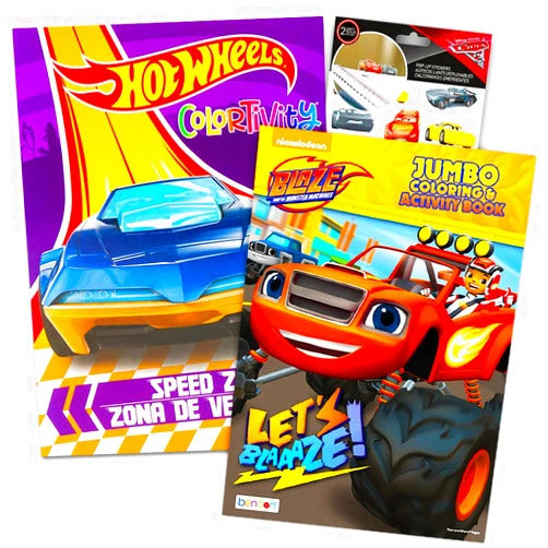 Blaze and The Monster Machines Coloring Book Super Set -- 2 Books Plus Cars Stickers