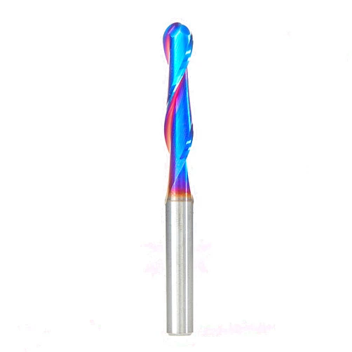 Amana Tool Solid Carbide Up-Cut Ball Nose Spiral Router Bit for Wood, Plastic, MDF, Foam, 46376-K, 1/4 Dia x 1 Inch x 1/4 Shank Spektra Extreme Tool Life Coated