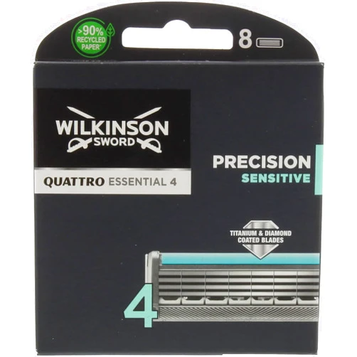 Wilkinson Sword Quattro Titanium Sensitive Refill Razor Blade Cartridges - Cartridges - 8 Count