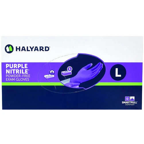 Halyard Health PURPLE NITRILE EXAM GLOVES Gloves, Large, 100/bx, 10 bx/cs (60 cs/plt)