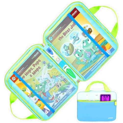 Jaffzora Carrying Case Compatible with Leapfrog LeapReader System Learn-to-Read 10 Book Mega Pack, Portable Storage Bag Fits for Leapfrog LeapReader Reading and Writing System,Blue