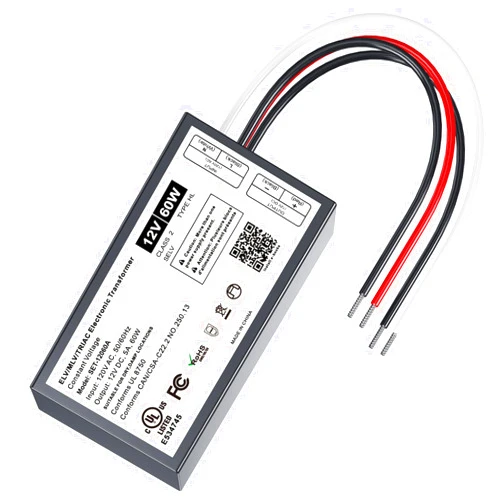 Inexaccessories 60W Dimmable LED Driver 12V, Triac/ELV/MLV AC to DC Compatible with Lutron&Leviton Dimmer, Dimmable LED Power Supply 60W 12V Class2 Transformer for LED Strip Light, Low Voltage Lighting Project