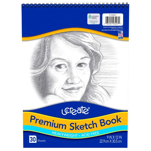 UCREATE Premium Sketch Book, Heavyweight, 9