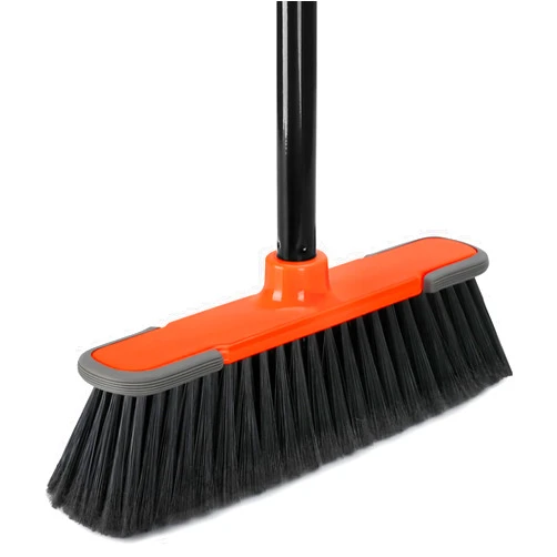 Ajimy Broom for Sweeping Indoor 54''Long Handle Soft Bristle Brooms,Indoor Broom for Floor Cleaning House Broom for Kitchen Lobby Patio Yard