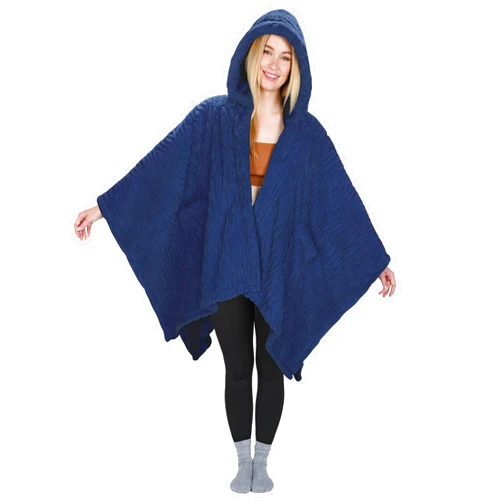 Catalonia Women's Poncho Cape, Sherpa Cloak Coat, Snuggly Hooded Wearable Blanket, Gift Idea for Mom and Teen Girls