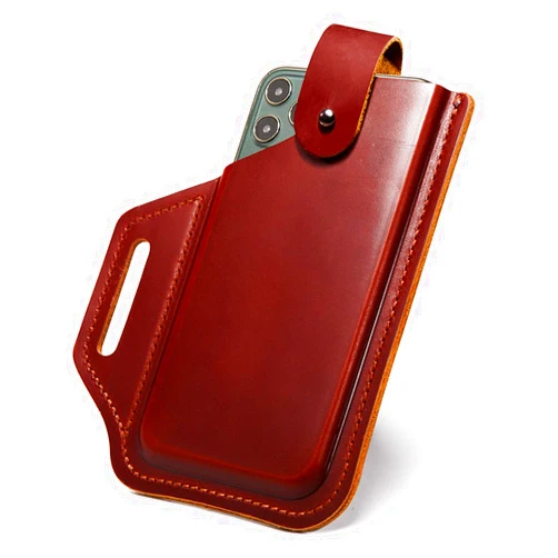 YUONNY Men Cowhide Leather Phone Holster Cover Case, Retro Hanging Waist Bag Outdoor Belt Loop Pouch Bag for iPhone 13/14 Pro/ 13 Pro Max/ 14 Pro Max/ 12 Pro/ 12/11 Pro Max/ 11/ Xs Max/XR Coffee L