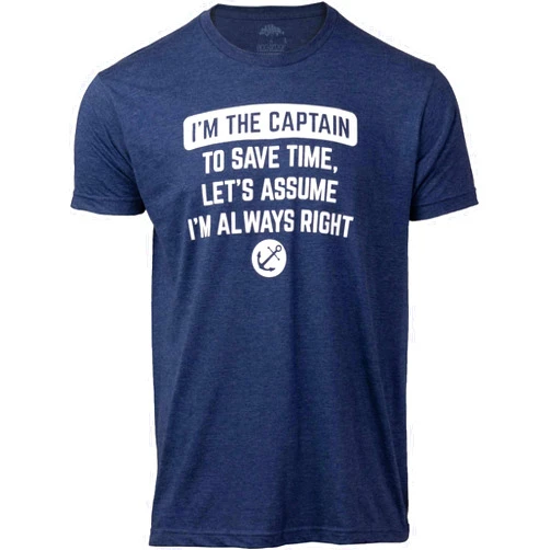 Ann Arbor T-shirt Co. Boating Humor Tee Shirts - Funny Boat Captain, Nautical Fishing Joke T-Shirts for Men or Women