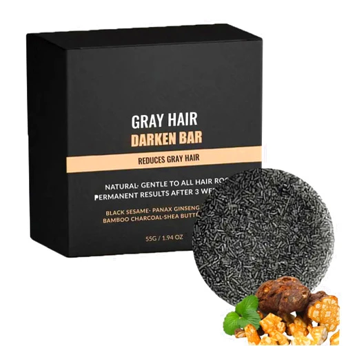 HNFYSMQL Gray Hair Reverse Bar | Gray Reverse Bar Soap | Gray Hair Reverse Bar | Black Soap for Gray Hair | Mane Gray Reverse Bar for Men and Women (2PCS)