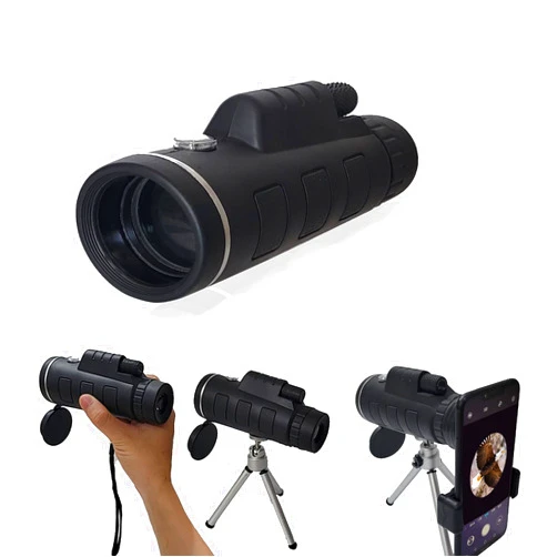 AKINGSHOP Monocular Telescope, 10x40 Waterproof Monocular with Smartphone Holder & Tripod, Clear FMC BAK4 Prism Pocket Telescope, Great for Birds Watching, Wildlife, Hunting, Camping, Hiking, Tourism