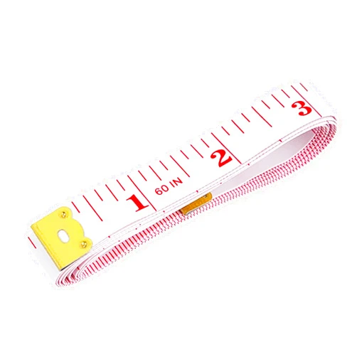 GDMINLO Tape Measure Double Scale Body Sewing Soft Flexible Tailor Craft Vinyl Ruler for Weight Loss Medical Body Measurement, Has Centimetre Scale on Reverse Side 60-inch（Red on White）