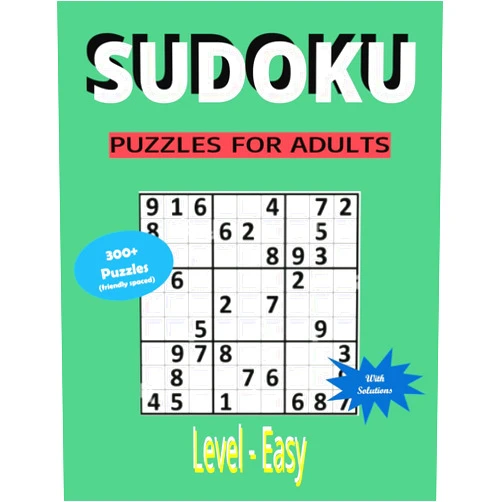 RCG Publishing Sudoku Puzzle Book for Adults: A Book With More Than 300 Friendly Spaced Easy Sudoku Puzzles for Adults (Solutions Included!)