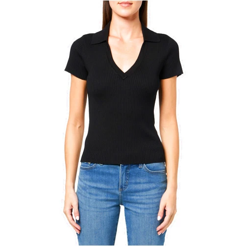 DKNY Women's Soft Ribbed Polo Jeans Sweater