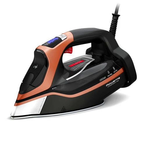 Rowenta, Iron, Steam Force Pro Stainless Steel Soleplate Steam Iron for Clothes, 400 Microsteam Holes, Professional Results, 1850 Watts, Auto-off, Ironing, Copper Clothes Iron DW9540