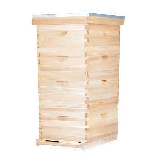BEEINN Bee Hive Boxes 10 Frame Langstroth Beehive,Complete Beehive Kit Includes 2 Deep Brood Bee Hives Box, 2 Medium Super Bee Box with Beehive Frames and Foundation