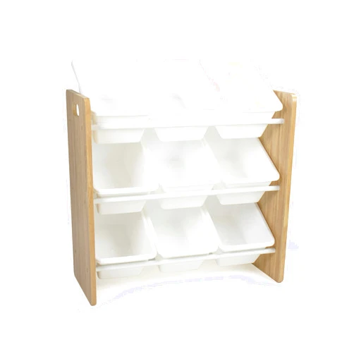 Humble Crew 9-Bin Toy Organizer, Natural Wood/White