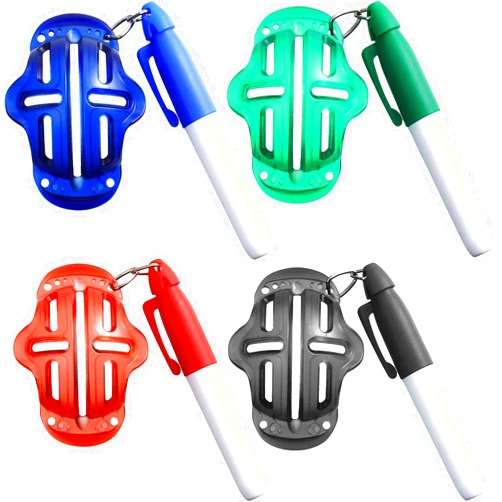 WILLBOND 4 Pack Golf Ball Line Liner Ball Marking Tool Alignment Tool and 4 Pieces Golf Ball Marker Pen (Black, Blue, Red, Green, Hollow Style)