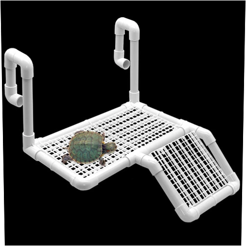 Fhiny Hanging Turtle Basking Platform, Plastic Turtle Dock Basking Area Reptile Floating Dock Climbing Ramp for Aquatic Turtles Tortoise Tank Accessories Decor for Lizard Gecko Hermit Crab