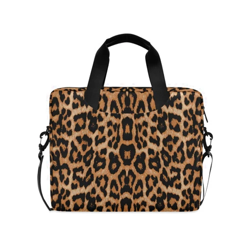 ALAZA Cheeteh Leopard Print Animal Laptop Case Bag Sleeve Portable Crossbody Messenger Briefcase w/Strap Handle, 13 14 15.6 inch