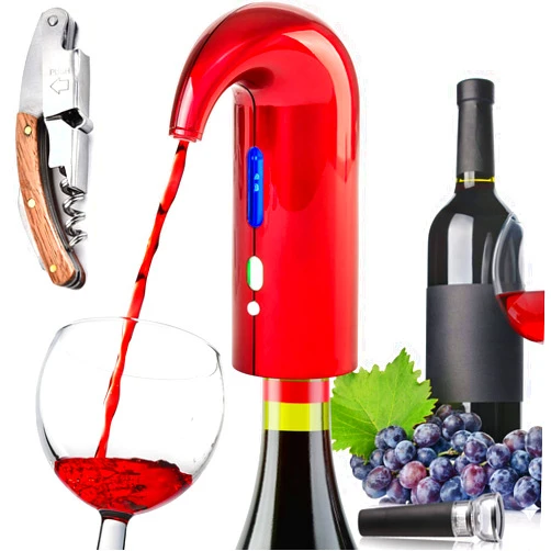 Yoocylii Electric Wine Aerator Pourer, Wine Bottle Opener Best Sellers With Wine Accessories 2024 Premium Wine Decanter Spout Perfect for Wine Lovers, Gift Idea, No leaking, wine preserver - RED