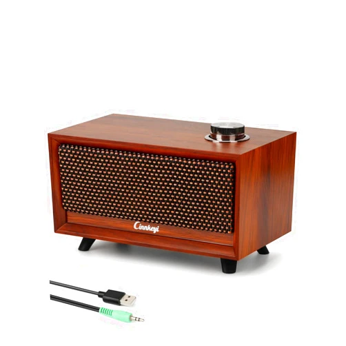 Cinnkeyi Wooden PC Soundbar Computer Speakers –PC Speakers USB Powered | PC| Line-In | Bluetooth 3 Modes, 3.5mm/USB Input Wooden Computer SoundBar Compact Stereo Speaker for Desktop, Laptop, Monitor, Tablet