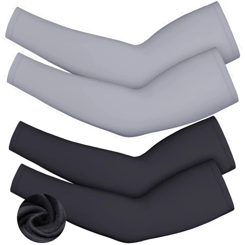 Skylety 4 Pieces Thermal Arm Warmer Compression Arm Sleeve for Men Women Winter Outdoor Activities Cycling Basketball Running
