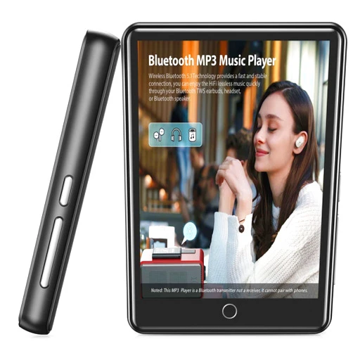YFFIZQ 80GB MP3 Player with Bluetooth 5.1,2.8'' Full Touch Screen MP4 Player with Speaker,Portable HiFi Lossless Sound MP3 Player with FM Radio,Voice Recorder,E-Book,Armband,Support up to 128GB