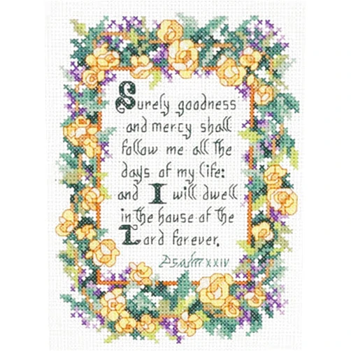 Janlynn 5x7 Rose Psalm Kit Cross-Stitch Kit