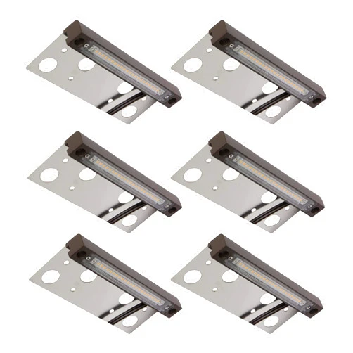 GKOLED 6-Pack Hardscape Lighting, Retaining Wall Light, 4W 6.8 Inch, Integrated 2700K LED Chips, LED Paver Step Light, Powder Coated Die-cast Aluminum Housing, Low Voltage 12V AC/DC, UL Listed