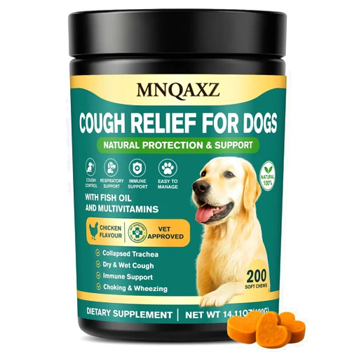 MNQAXZ Dog Cough Relief Chews,Kennel Coughing Treatment,Natural Herbal Formula, Relief for Cough and Breathing Discomfort-100% Natural Respiratory Support,Safe Suppressant Treats