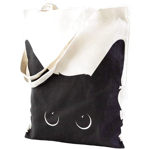 Yivona Canvas Tote Bag for Women, 100% Cotton Cat Tote for Shopping, Travel, School, Gift for Girls, Book Lover, Birthday