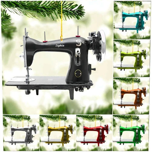 IZI POD Personalized Sewing Machine Christmas Ornament, Custom Christmas Ornament, Gift for Sewing Machine Lover, 2D Wood Ornament, Ornament for Christmas Tree, Home Décor Gifts, Sewing Machine