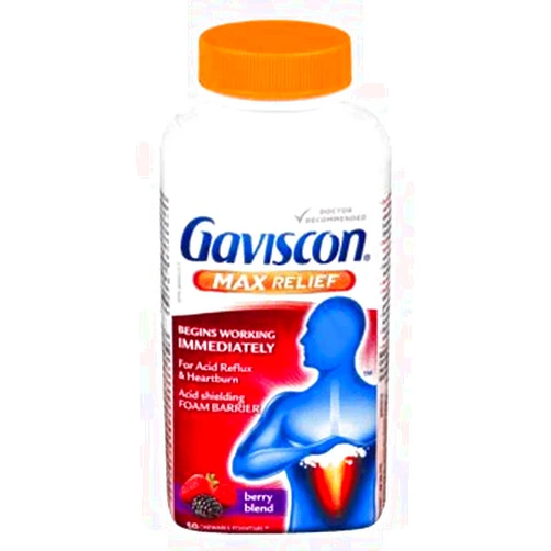 GAVISCON MAX Relief Acid Reflux & Heartburn, 50 chewable foamtabs