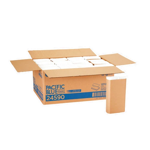 Georgia-Pacific Blue Basic Recycled Multifold Paper Towels (Previously branded Envision) by GP PRO (Georgia-Pacific), White, 24590, 250 Towels Per Pack, 16 Packs Per Case (4000 Total), 9.20'' x 9.40