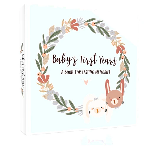 ZICOTO Keepsake Baby Memory Book for Boys and Girls – Timeless First 5 Year Gender Neutral Journal Scrapbook or Photo Album - A Milestone to Record Every Event from Birth Age